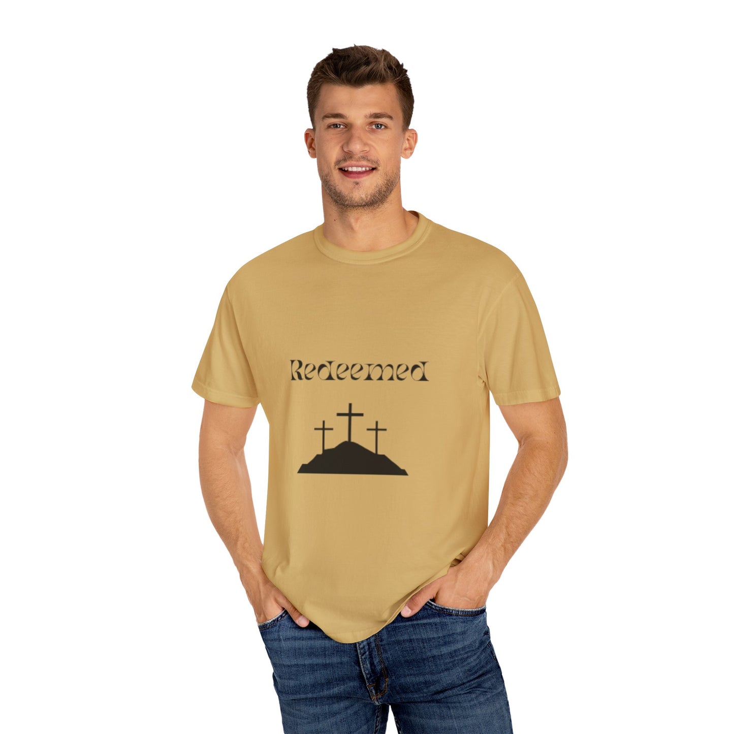 Unisex Garment-Dyed T-Shirt - "Redeemed" Christian Graphic Tee