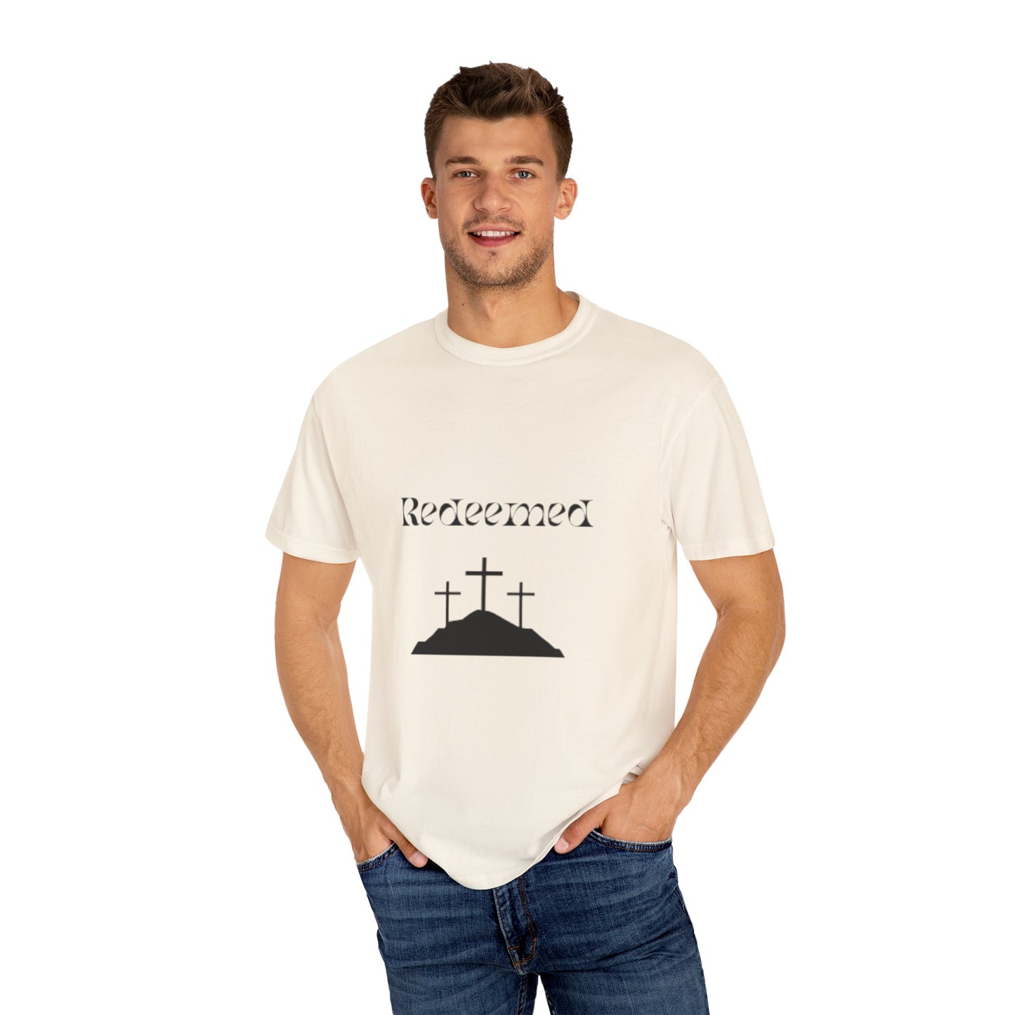 Unisex Garment-Dyed T-Shirt - "Redeemed" Christian Graphic Tee